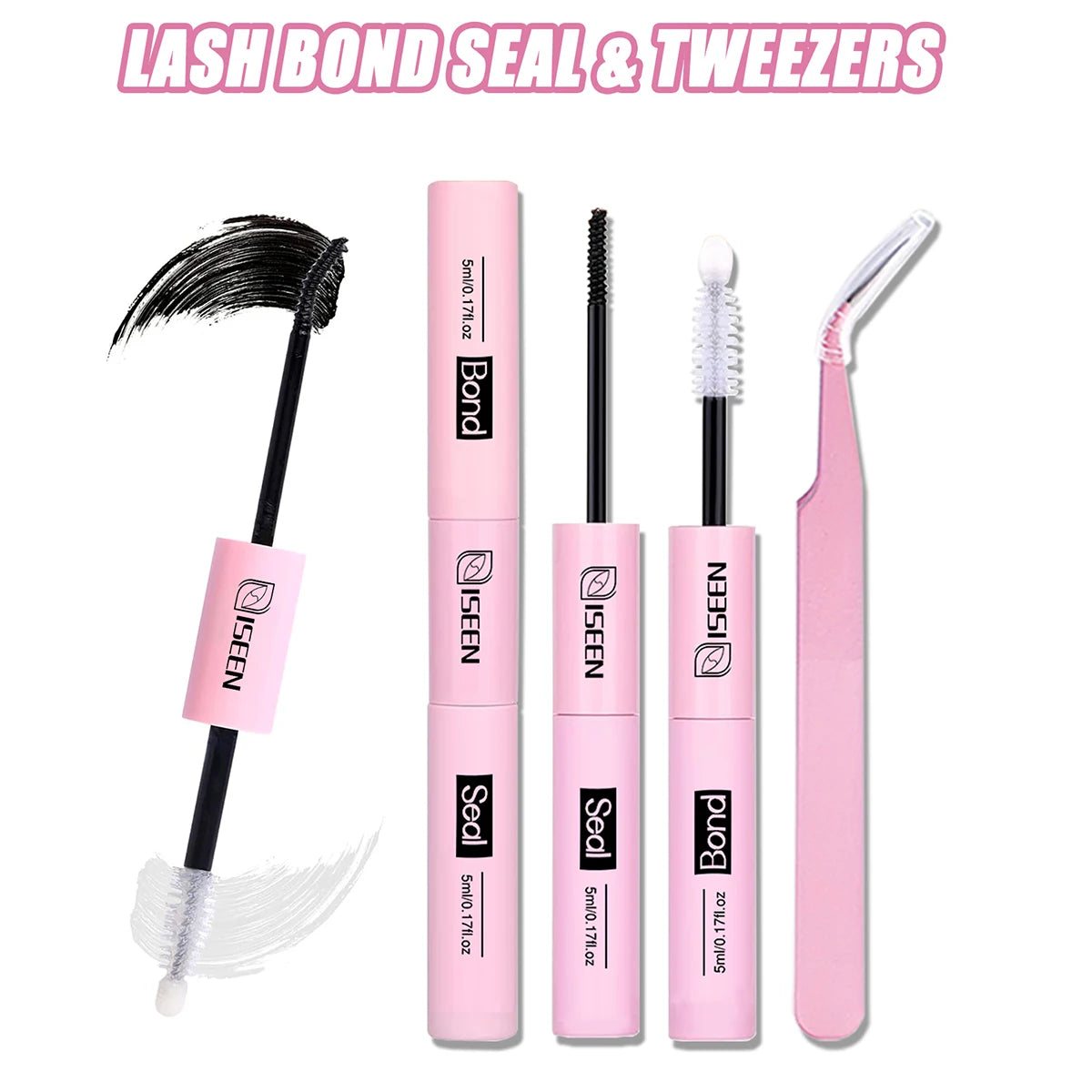 5PCS ISEEN Lash Bond and Seal 10ml for Lash Clusters DIY at home Tool Kit