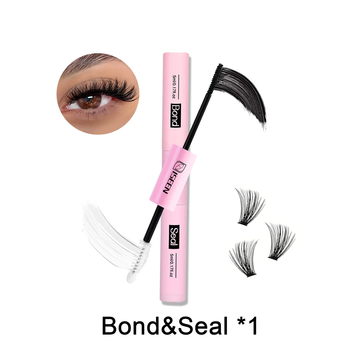 5PCS ISEEN Lash Bond and Seal 10ml for Lash Clusters DIY at home Tool Kit